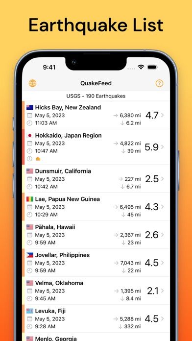 QuakeFeed Earthquake Alerts2screenshot